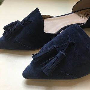 Vince Camuto Pointed Toe Tassel Flats Navy 7.5